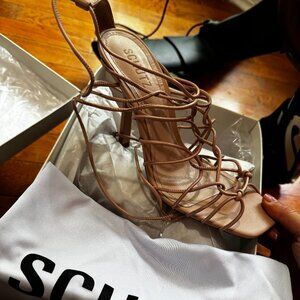 Schutz Nude Lace up Heel